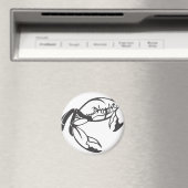 Schweres blaues Krebserlebnis in Schwarz und Weiß Magnet (In Situ (Geschirrspüler))