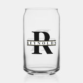 Schweres feines Monogramm und Name Schwarz/Gold-ID Dosenglas (Vorderseite)