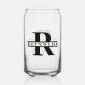 Schweres feines Monogramm und Name Schwarz/Gold-ID Dosenglas (Rückseite)