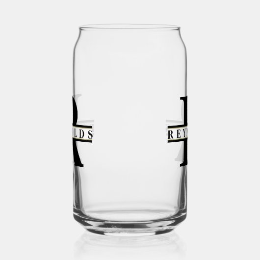 Schweres feines Monogramm und Name Schwarz/Gold-ID Dosenglas (Links)