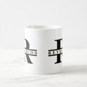 Schweres feines Monogramm und Name Schwarz/Gold-ID Kaffeetasse (Mittel)