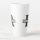 Schweres feines Monogramm und Name Schwarz/Gold-ID Milchtasse (Vorderseite)