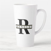 Schweres feines Monogramm und Name Schwarz/Gold-ID Milchtasse (Rechts)