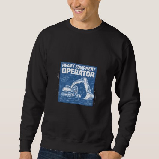 Schweres-Gerät-Führer-Blueprint Sweatshirt (Vorderseite)