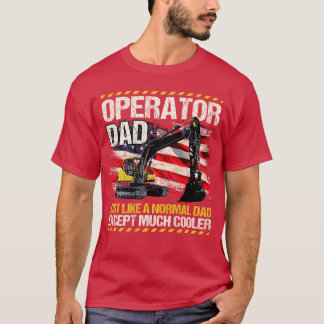 Schweres-Geräte-Bediener-Vater-Design auf der Rück T-Shirt