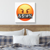 Schweres Gesicht mit Symbolen, die den Mund abdeck Leinwanddruck (Insitu (Schlafzimmer))