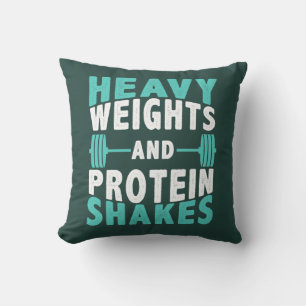 Schweres Gewicht und Protein-Shakes Fitnessstudio  Kissen