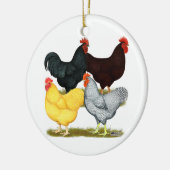 Schweres Hahn-Huhn-Quartett Keramikornament (Links)
