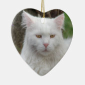 Schweres Weiße Katze Keramikornament (Rechts)