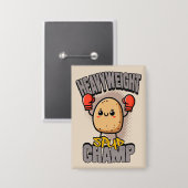 Schwergewichts-Spud-Champ-Boxen-Kartoffel Button (Vorderseite/Rückseite)