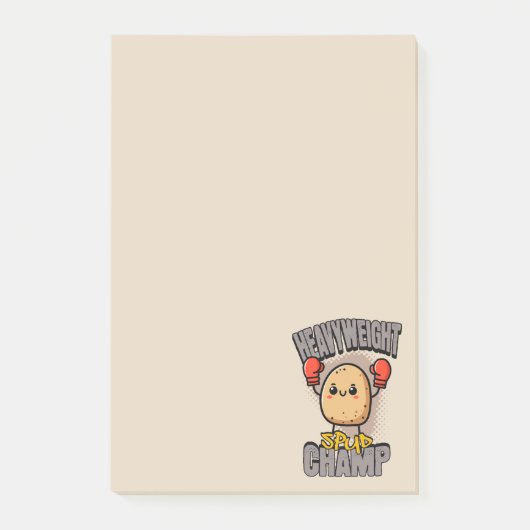 Schwergewichts-Spud-Champ-Boxen-Kartoffel Post-it Klebezettel (Vorderseite)