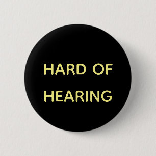 Schwerhörig Einfach Schwarz & Gelb Sans Serif Button