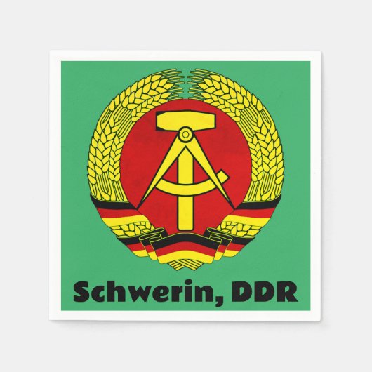Schwerin, DDR, Schwerin, Deutschland, Ossi Serviette (Vorderseite)