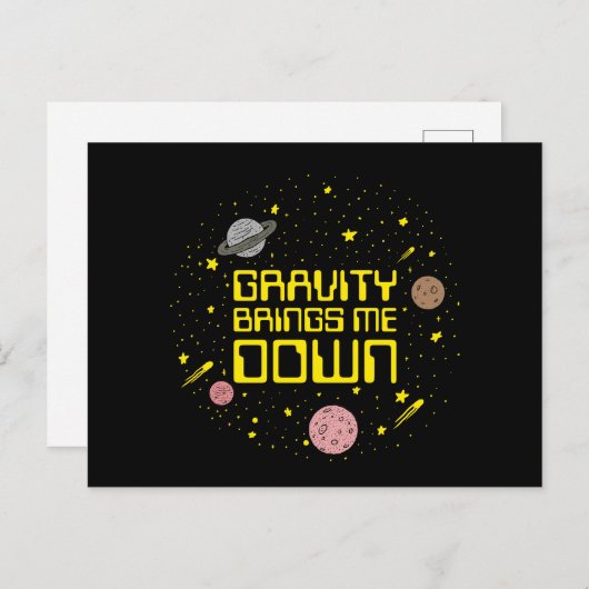 Schwerkraft bringt mich runter postkarte (Vorne/Hinten)