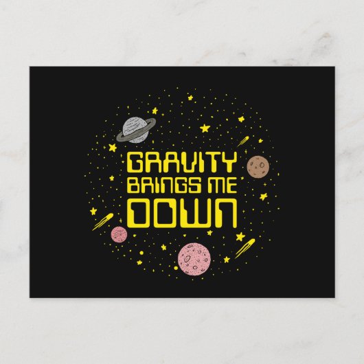 Schwerkraft bringt mich runter postkarte (Vorderseite)