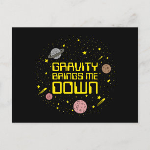 Schwerkraft bringt mich runter postkarte
