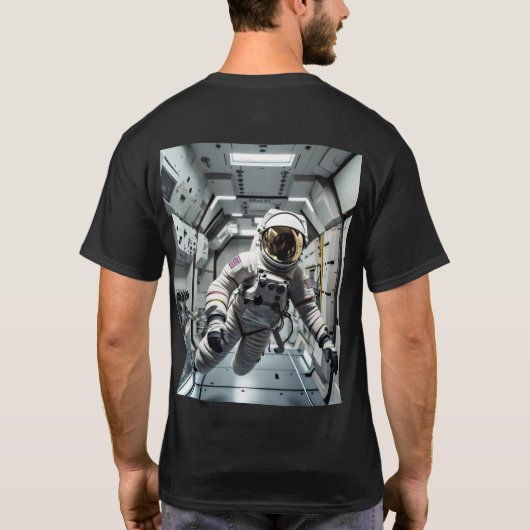 SchwerkraftInspiriert Floating Spaceman T - Shirt (Rückseite)