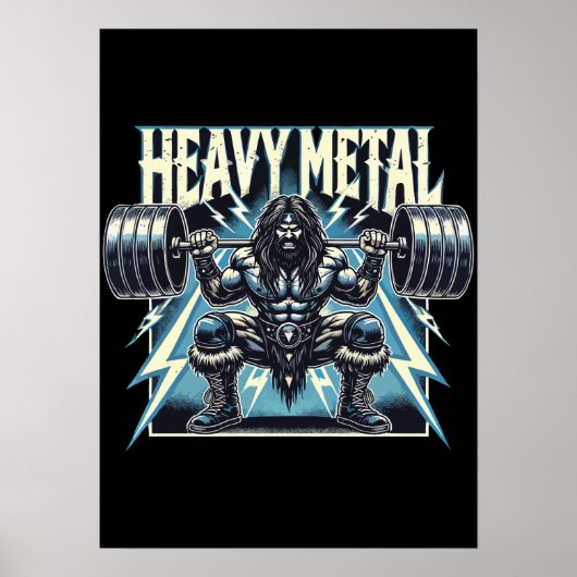 Schwermetall - Funny Lifting Gym Workout Fitness Poster (Vorne)