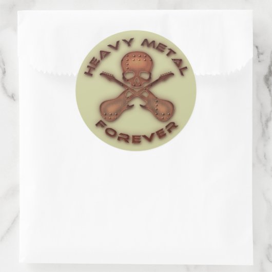 Schwermetall für immer runder aufkleber (Tasche)