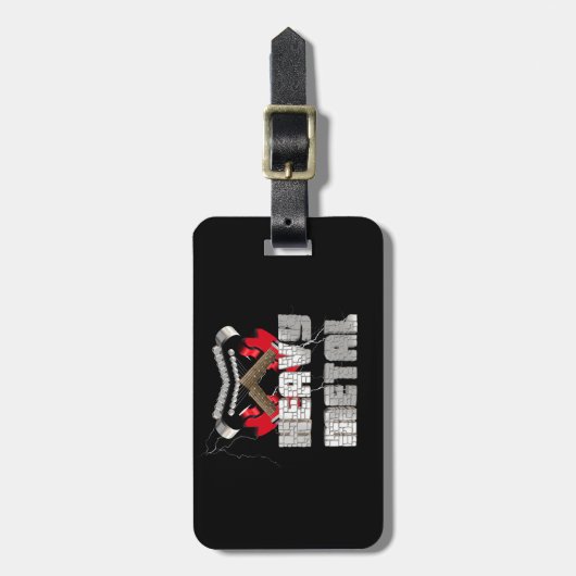 Schwermetall Gepäckanhänger (Vorderseite vertikal)