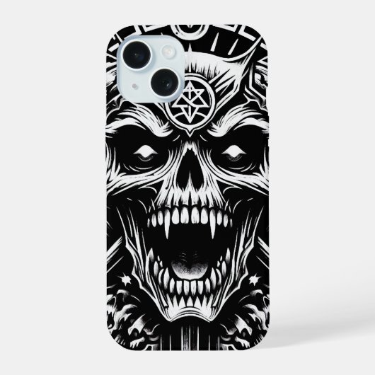 Schwermetall iPhone 15 Hülle (Rückseite)