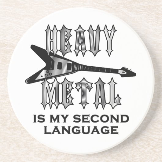 Schwermetall ist meine zweite Sprache Getränkeuntersetzer (Vorne)