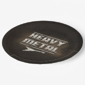 "Schwermetall" Pappteller (Schrägansicht)