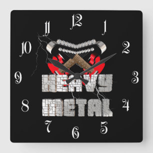 Schwermetall Quadratische Wanduhr