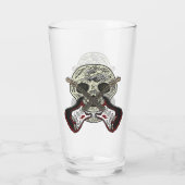 Schwermetall-Schädelgitarren Glas (Rückseite)