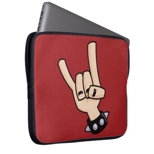 Schwermetall-Teufelshorne Laptopschutzhülle (Vorne Rechts)