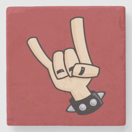 Schwermetall-Teufelshorne Steinuntersetzer (Vorderseite)