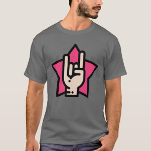 Schwermetalle auf rosa Sterne T-Shirt