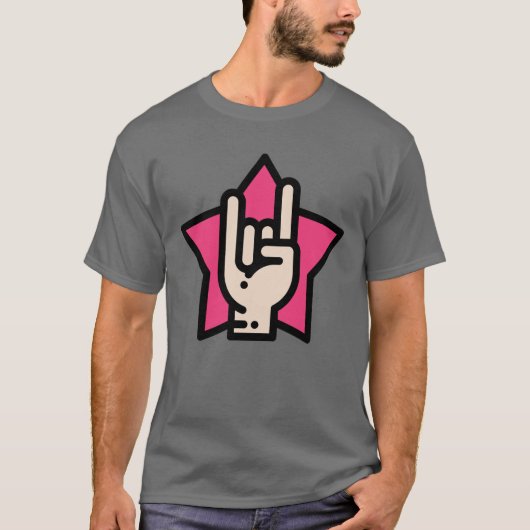 Schwermetalle auf rosa Sterne T-Shirt (Vorderseite)
