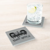 Schwermetalle Glasuntersetzer (Schrägansicht)