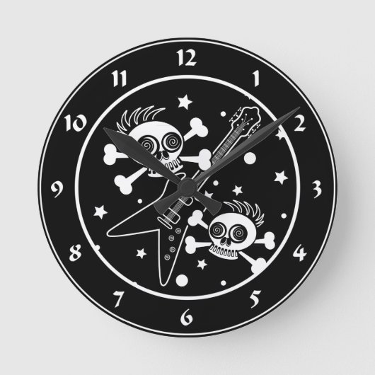Schwermetalle Runde Wanduhr (Vorderseite)