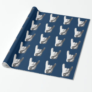Schwermetallhandzeichen Geschenkpapier