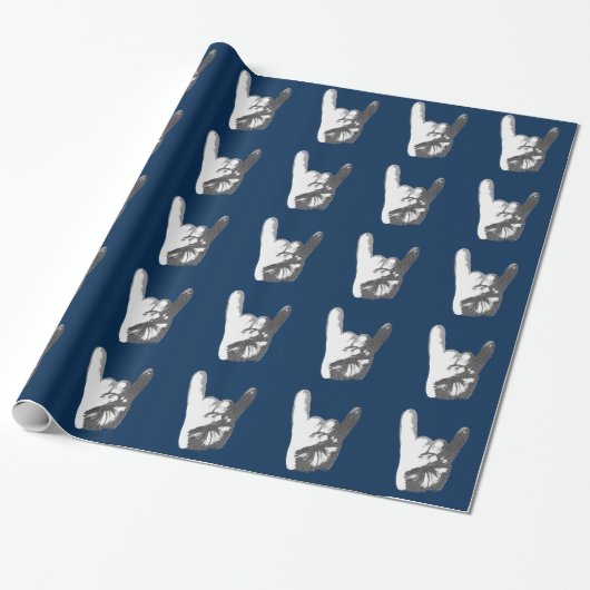 Schwermetallhandzeichen Geschenkpapier (Ungerollt)