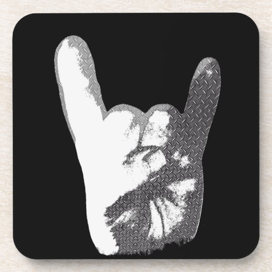 Schwermetallhandzeichen Untersetzer (Vorderseite)