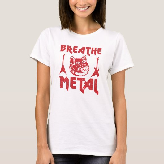 Schwermetallkatze lustig T-Shirt (Vorderseite)