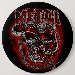 Schwermetallmonster Button