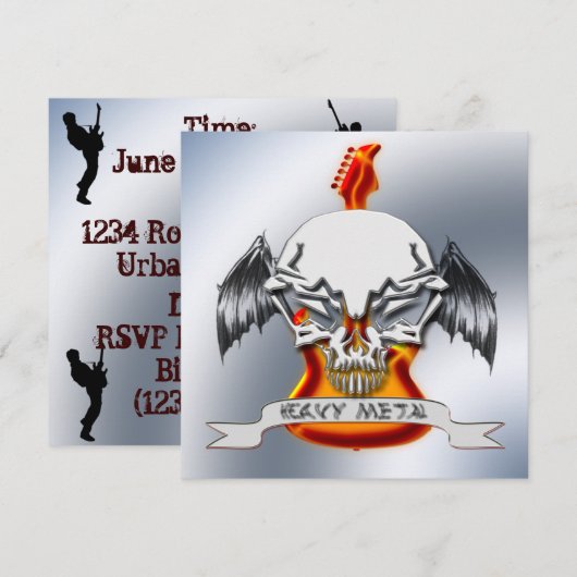 SchwermetallParty Einladung (Vorne/Hinten)