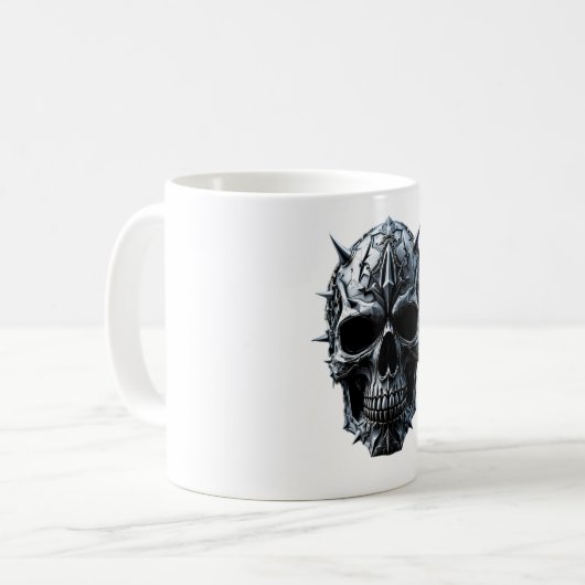 Schwermetallschädel Kaffeetasse (Vorderseite Links)