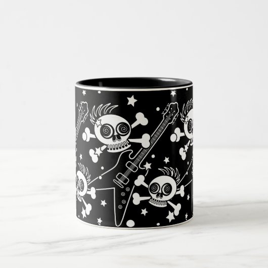 Schwermetallschädel Zweifarbige Tasse (Mittel)