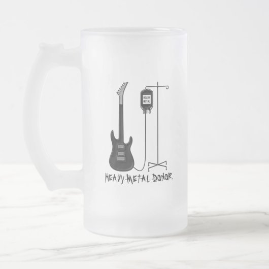 Schwermetallspendermusik Mattglas Bierglas (Links)