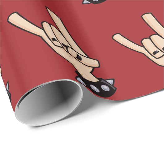 Schwermetallteufel-Hörner Geschenkpapier (Rolleneckpunkt)