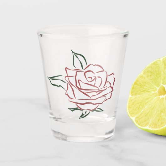 Schwermütige Rose Schnapsglas (Vorderseite)