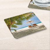 Schwermütiger Himmel der Palme-| Rechteckiger Pappuntersetzer (angewinkelt)