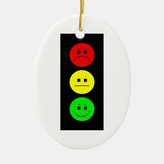 Schwermütiger Stoplight Keramik Ornament (Vorne)