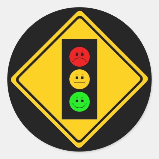 Schwermütiger Stoplight voran Runder Aufkleber (Vorderseite)