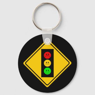 Schwermütiger Stoplight voran Schlüsselanhänger